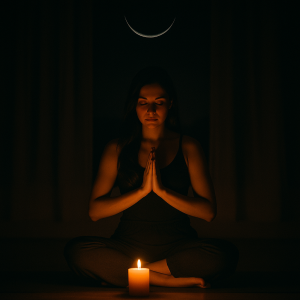 yoga suave y meditación en luna nueva