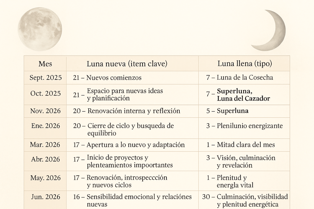 Imagen luna llena y nueva